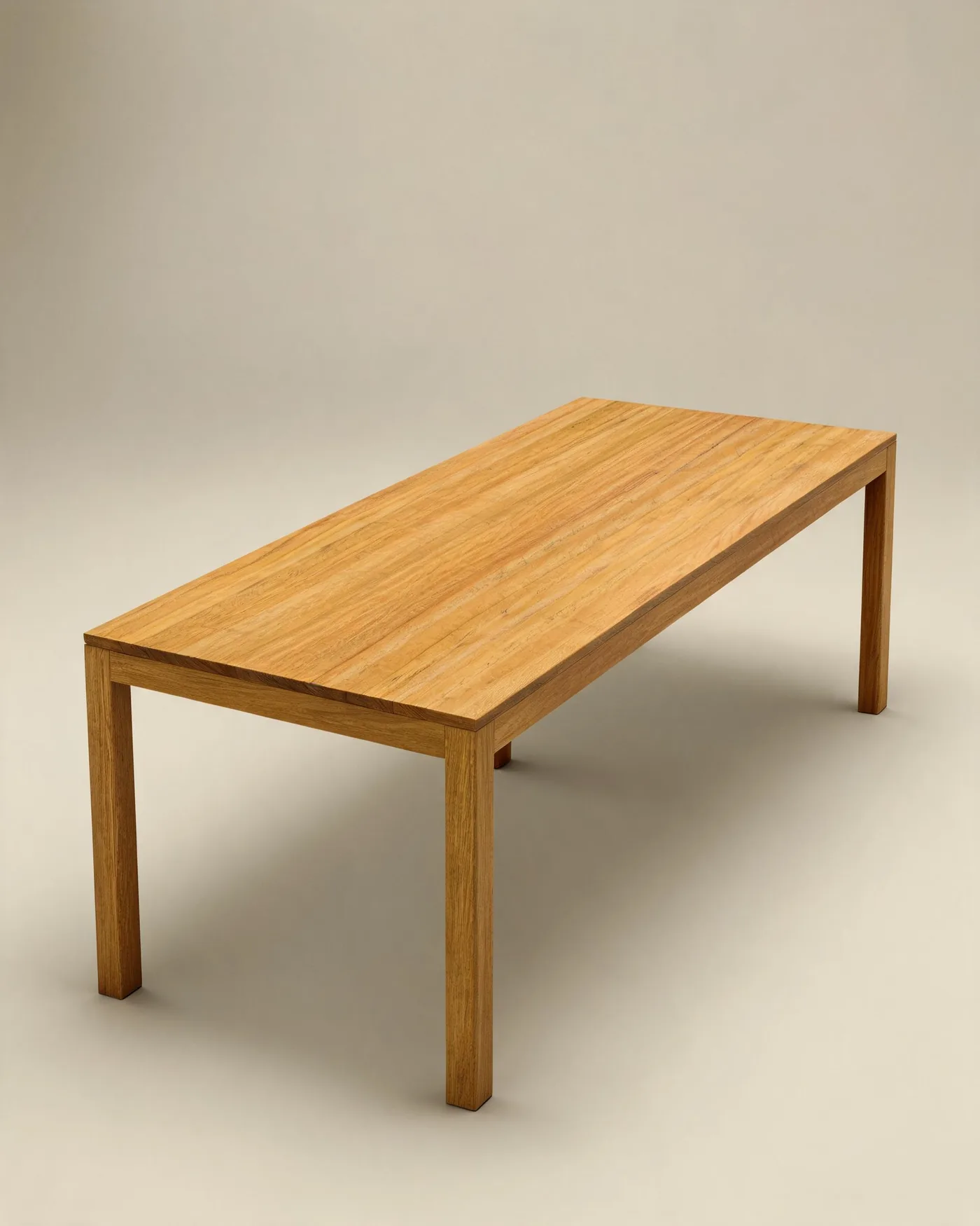 01 Dining Table, natural oil finish, three quarter view